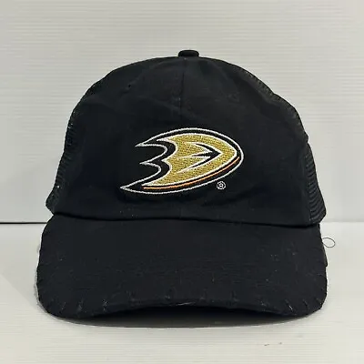 Anaheim Ducks Mighty Ducks Black Trucker Hat - Embroidered Patch GUC • $19.99