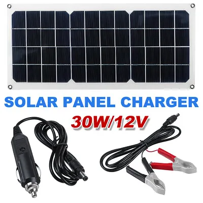 2V 30W Solar Panel Trickle Car Battery Charger Power Portable Waterproof Boat • $28.99