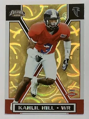 2002 Pacific Exclusive Football Gold #8 Kahlil Hill RC - Atlanta Falcons • $1.50