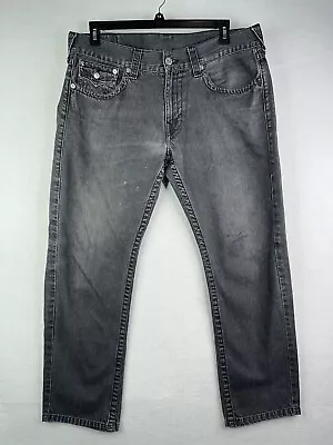 True Religion Boot Cut Men’s Size 36x28 Black Denim Jeans Flap Pockets • $39.96