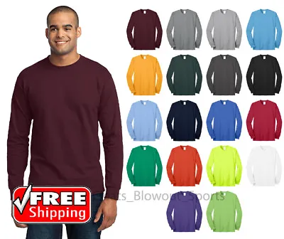 Port & Company PC55LS 50/50 Core Blend Long Sleeve Plain Blank T-Shirt S-6XL Tee • $11.36