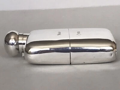 £395 • Buy Antique Sterling Silver Hip Flask With Cup - Mappin Bros - Sheffield 1900 - 213g