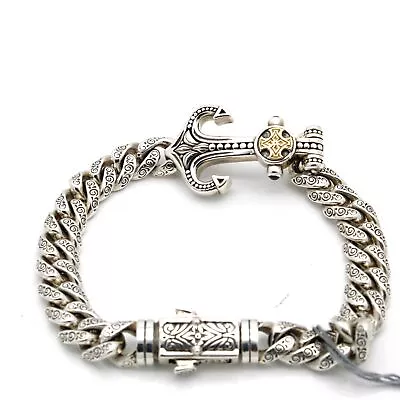 Konstantino Sterling Silver & 18k Gold Men's Anchor Chain Bracelet #S932-2 • $305