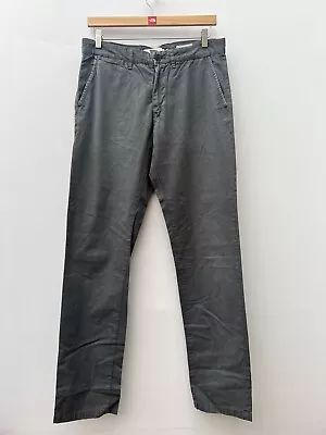 H&M LOGG Mens Chino Slim Fit Trousers Grey Cotton Pants Size EU 32 W32-34 L32.5 • £8.99