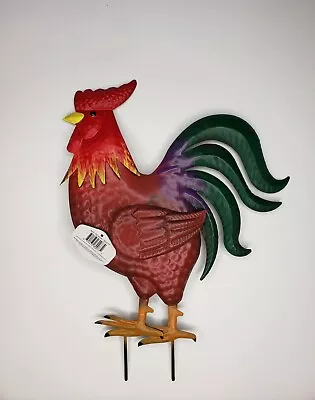 Metal Garden Stake Standing Sculpture Chicken Silhouette Yard Art Statue • $10.99