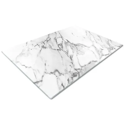 Glass Chopping Cutting Cutting Board Work Top Saver Large Marble White • £14.99