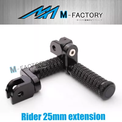 Black M-Grip 25mm Extended Front Foot Pegs For Kawasaki Z900RS Cafe Racer 18-22 • $70.52