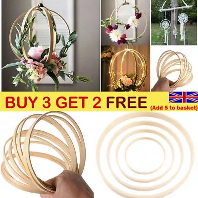 10-36cm Round Wooden Bamboo Hoop Crafts Handmade DIY Gifts Christmas Wreath Ring • $8.99