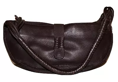 VIA SPIGA Small Dark Brown Leather Slim 5 X 10 Shoulder Bag • $55.99