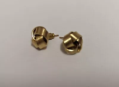 Gold Tone Celtic Knot Tangled/Intertwined Ball Earrings Costume Jewelry  • £4.97