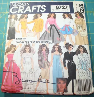 1983 McCall's Crafts 8727 FASHION DOLL Barbie Wardrobe Brooke Shields Cut/Comp. • $7.50