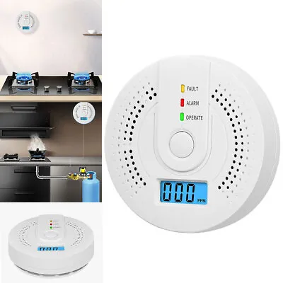 Digital Carbon Monoxide Detector Alarm Battery Powered Warning Alarm Sensor LED • £10.19