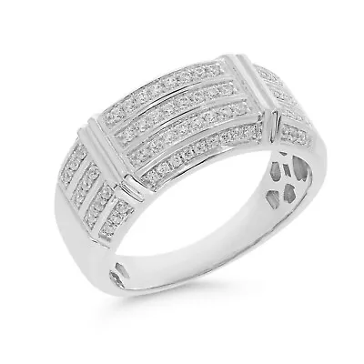 10k White Gold 0.50 Carat Mens Real Diamond Engagement Wedding Pinky Ring Band • $879.98