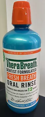 $18.99 • Buy THERABREATH FAMILY/JUMBO SIZE Fresh Breath Oral Rinse Icy Mint 33.8 Oz Exp 2/25