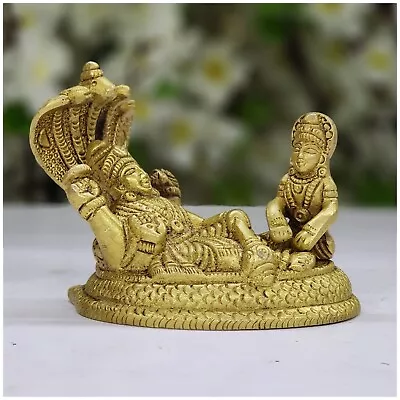 Vishnu Lakshmi Statue Brass Lord Vishnu Laxmi Idol Hindu Lakshmi Narayan Figure • $58.99