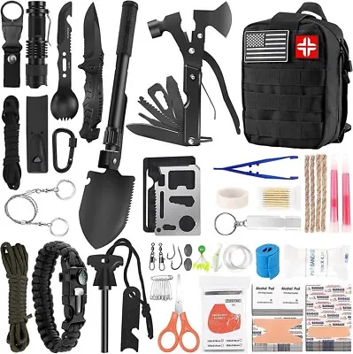Emergency Survival Kit Bag First Aid Bug Out Military Prepper Kit 142Pcs Bag • $41.99