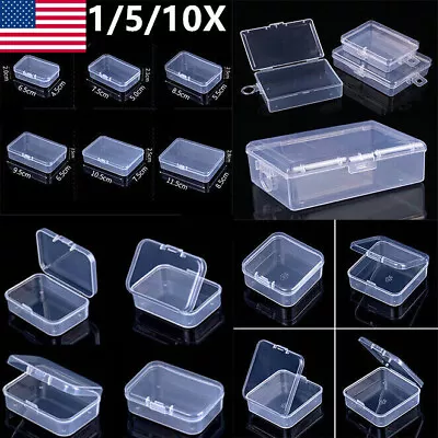 1-10X Clear Plastic Storage Organizer Bead Box Case Transparent Mini Storage Box • $4.36