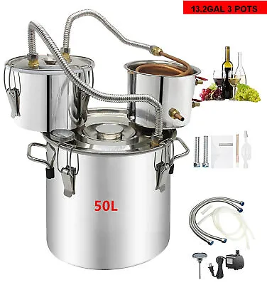 13.2 Gal Moonshine Still Spirits Kit Water Alcohol Distiller Copper Tube Boiler • $136.50