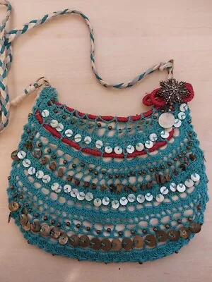 Absolutely Gorgeous !!  Teal Beaded Bag By Accessorize • £5