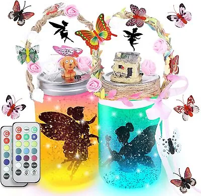 Fairy Lantern Craft Kit DIY Mason Jar 13 Colors Night Light Crafts Gift For Kids • $9.99