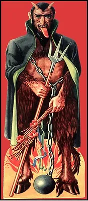 Halloween Die-cut Devil In Chains 1930's Vintage Reproduction Poster 6 X17  • $14.95
