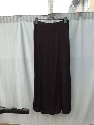 New Look Black Viscose Slit Maxi Skirt UK 12 VGC • $9.87