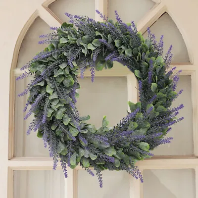 Artificial Lavender Wreath Spring Flower Wreath For Front Door Garden Wall • £9.95