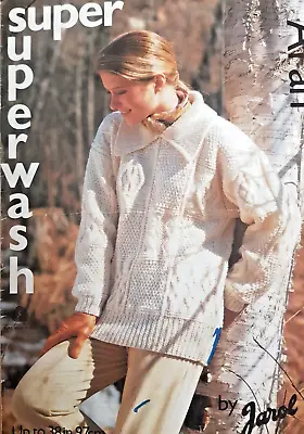 Knitting Pattern**Ladies ARAN Sampler Sweater**Bust Up To 38  JAROL E562 • £1.49