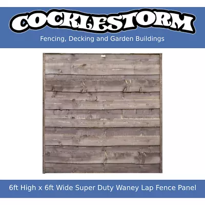 6ft High X 6ft Wide Super Duty Waney Lap Timber Garden Fence Panel • £60