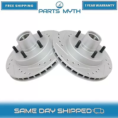 New Front Brake Rotor Drilled & Slotted Coated Pair For 1982-1995 Chevy GMC • $115.86