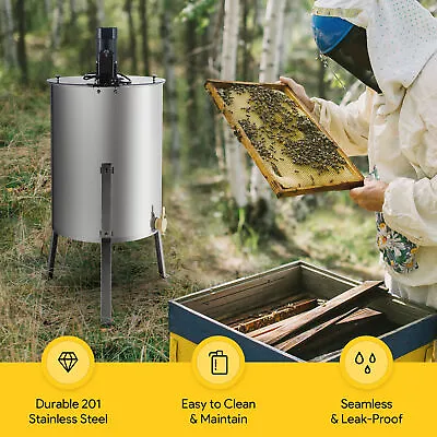 Honey Extractor 140W 2/3/4-Frame Electric/Manual Beekeeper Beehive Bee Separator • $149.99