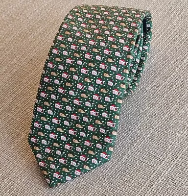 Tie For Men Vineyard Vines New Green 100% Silk Made In USA Whale Hat Christmas • $20