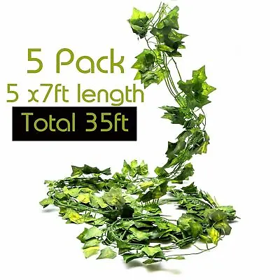 5x Artificial Hanging Plant Fake Vine Ivy Leaf Greenery Garland Home Party Decor • £6.49