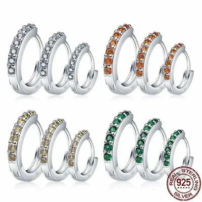 $22.05 • Buy Coloured Hoop Earrings S925 Sterling Silver By Charm Heaven (Various Sizes)