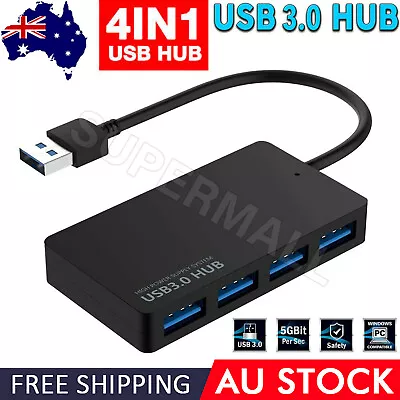 $6.94 • Buy Multi USB 3.0 Hub 4 Port High Speed Slim Compact Expansion Smart Splitter OZ