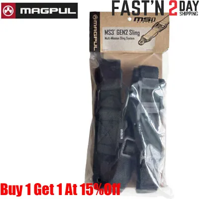 Magpul MS3 GEN2 Dual QD 2 Point Multi Mission Tactical Sling Black Color MAG514 • $15.79