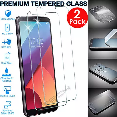 2x Genuine TEMPERED GLASS Film Invisible Screen Protector For LG G6 • £2.95