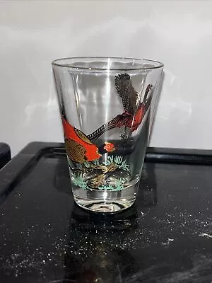 1 Vintage Pheasants /lg Shot Glass / Whiskey / Retro / Mid Century Modern MCM • $10