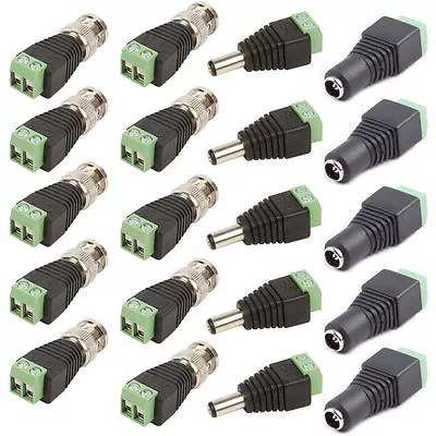 5 Set CAT5 TO BNC Passive Video DC Male Female Power Balun Transceiver For CCTV • $12.90