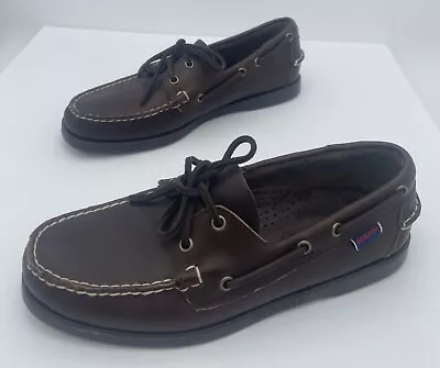 Sebago Docksides Boat Shoes Men’s 8M Brown Leather Low Top Casual • $110