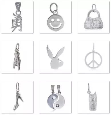 New Italian 925 Sterling Silver Fashion Jewellery Charm Pendant Various Designs • £7.98