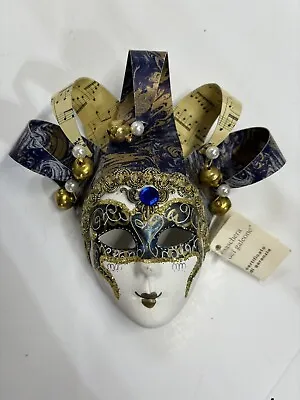 La Maschera Del Galeone Small Mask Wall Decorative NWT Blue Gold Music Venice • $24.99