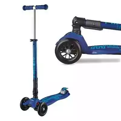 Micro Scooters Maxi Micro Deluxe 3-Wheel Foldable Scooter Navy Blue 5-12 Years • £53.55