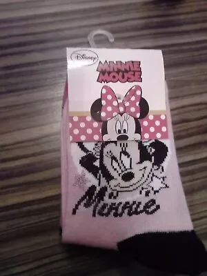 Girl's Disney Minnie Mouse Pk 3 Socks Size 9 / 11.5  Brand New • £7