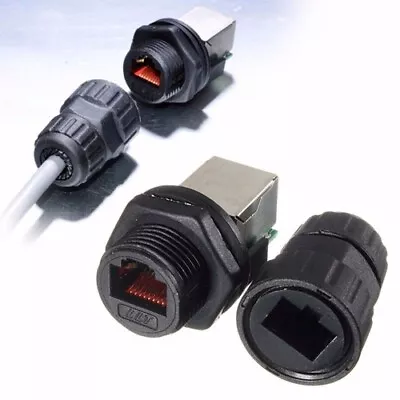 Waterproof RJ45 Ethernet Network AP Plug Jack Socket Connector Wire Cable IP68 • $7.98