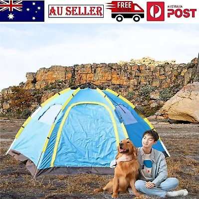 6Person Pop Up Outdoor Camping Hiking Beach Waterproof Anti UV Tent Shelter Dome • $94.99