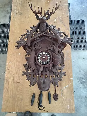 Vintage Hunting Theme. Large Black Forest Cuckoo Clock • $700