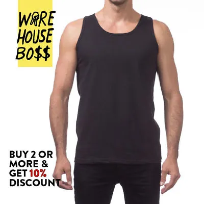 Proclub Pro Club Mens Plain Tank Top Casual Sleeveless Muscle Tee Fitness Gym • $9.89