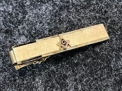 Tie Clip Masonic Temple Membership Symbol Gold Tone Alligator Clasp VTG Anson • $11.99