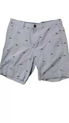 J Crew Shorts Mens Size 31 Stanton Blue Shark Embroidered • $10.94